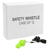 Plastic Safety Whistle with Lanyard 12-Pack