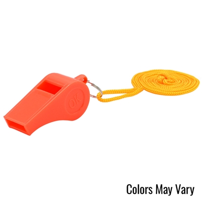 Plastic Whistle with Lanyard