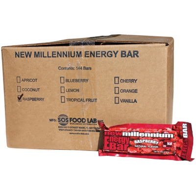 Millennium Energy Bar - Raspberry - Case of 144