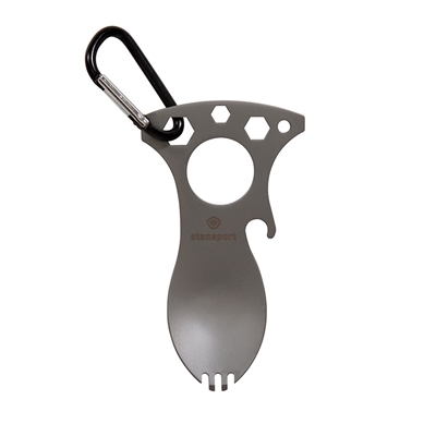 Multi Tool Spork includes fork, spoon, bottle opener, screwdriver and more