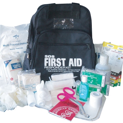 This 5 person trauma first aid kit backpack at SOS Survival Products is great for any kind of emergency