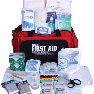 This 15 person duffle bag first aid kit is equipped with everything a first responder would need.
