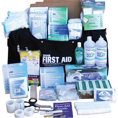 This 50 person trauma first aid kit is great for anyone to have whether you're a first responder or to just have in case of emergency. Equipped with bandages, gauze, tape and an emergency blanket