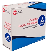 Woven Adhesive Bandages - 3/4" x 3" - 100-Pack