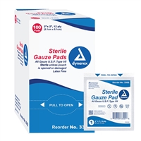 gauze pads sterile 2 in x 2 in 100 pack