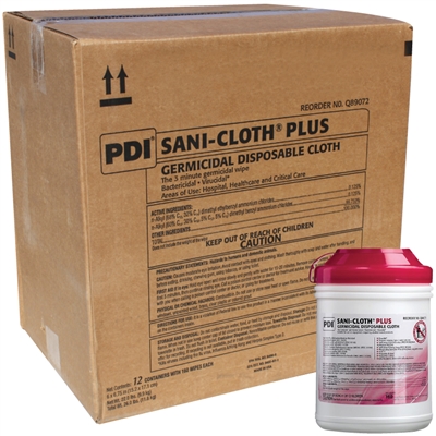 Sani-Cloth Plus Germicidal Disposable Cloth - 160 Tub - Case of 12