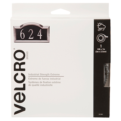 VELCRO Brand Self Adhesive Fastener - Titanium - 1" x 10'