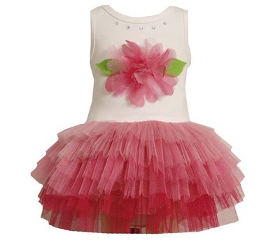 BONNIE JEAN PINK FLOWER AND GLITTER TUTU DRESS