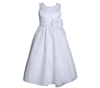 BONNIE JEAN NEW SOLID WHITE DRESS WITH BOW ON WAIST SIZE 7 - 16