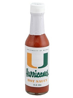 Collegiate Football Hot Sauce - Miami Hurricanes