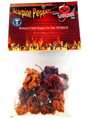 Dried Whole Scorpion Peppers Pods