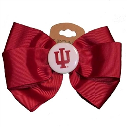 IU Crimson Hair Bow Barrette