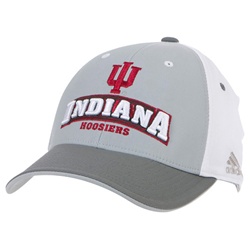 ADIDAS Grey Panel Structured INDIANA HOOSIERS Flex-fit Cap