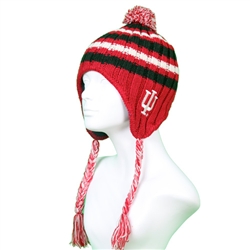 Indiana Hoosiers ""ICEBERG"" Adult  Winter Flap/Tassle Knit