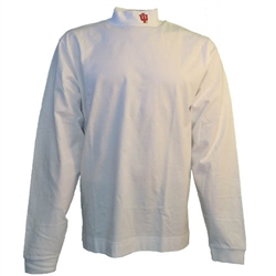 Indiana IU White Sueded Cotton Jersey Mock Turtleneck