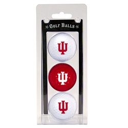 Indiana Hoosiers Clear Three Pack of Golf Balls