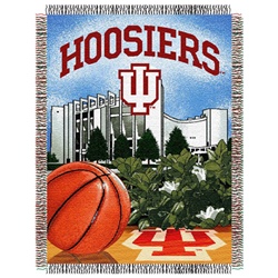 Indiana Hoosiers "Home Court" Basketball Tapestry Throw