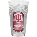 Indiana Hoosiers "Racetrack" Design 17 Ounce Mixing Pub Glass from Hunter Mfg.