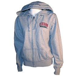 Women's Grey "Intuition" Full Zip Hooded Indiana Hoosiers Sweatshirt