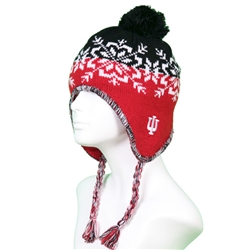 ADIDAS INDIANA "IU" Knit Winter Flap Hat with Tassle