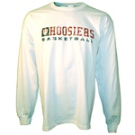 Distressed White HOOSIERS BASKETBALL Longsleeve T-Shirt