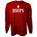 LONGSLEEVE Crimson Indiana Basketball HOOPS T-Shirt