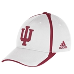 ADIDAS IU INDIANA HOOSIERS White Player Flex Sideline Cap Hat