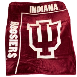 Indiana Hoosier IU Royal Plush Raschel Throw Blanket