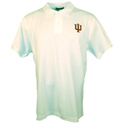 White Indiana Hoosiers "IU" Interlock Pique Golf Shirt