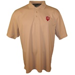 Tan Indiana Hoosiers "IU" Pique Pima Blend Golf Shirt