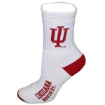 Indiana Hoosiers White and Crimson Quarter Socks