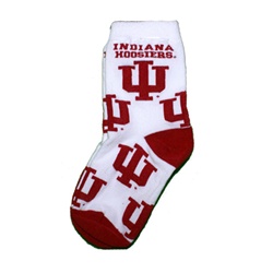 Indiana Hoosiers Crimson and White "All Over" Infant, Toddler and Child's Socks