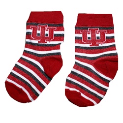 Indiana Hoosiers Crimson and White "All Over" Infant, Toddler and Child's Socks