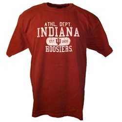 Garment Washed Crimson INDIANA Athletic Dept Distressed T-Shirt