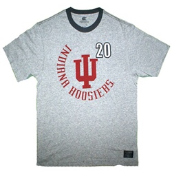 Heather Grey "Rooster" Indiana Hoosiers Ringer Style T-Shirt