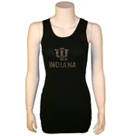 IU INDIANA Black Ribbed Rhinestone Tank Top from Boxercraft