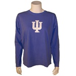LONGSLEEVE Garment Washed Light Blue Ladies Short Sleeved Indiana "IU" T-Shirt
