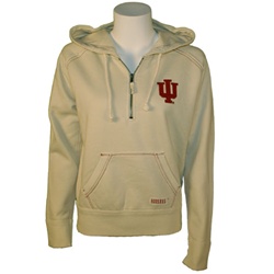 Women's "Gamma" Off-White Indiana 1/4 Zip Pullover Hooded Sweatshirt