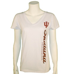 Women's "Legacy" White Indiana Hoosiers Vertical Print T-Shirt from Colosseum