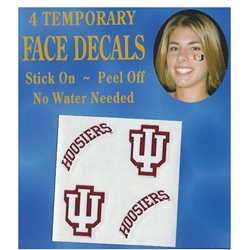 Indiana Hoosiers "IU" Temporary Face Decals