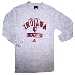 ADIDAS YOUTH "Property Of" Indiana Hoosiers Thermal Waffle Longsleeve Shirt