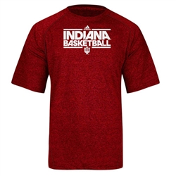 ADIDAS Red Heather INDIANA BASKETBALL Climalite Short Sleeved T-Shirt