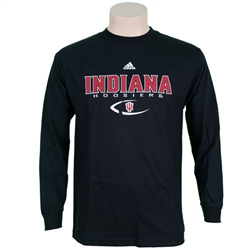 ADIDAS Black "Indiana Dash Football" Graphic Long Sleeve-Shirt