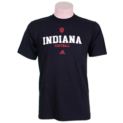 ADIDAS Black "Indiana Football" Graphic T-Shirt