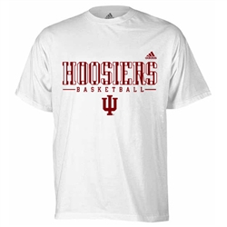 ADIDAS White 'Candy Stripe' Hoosier Basketball IU T-Shirt