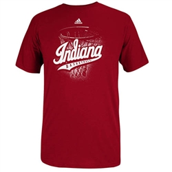 ADIDAS Crimson Indiana "Nothing but Net" Basketball T-Shirt