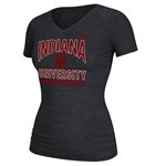 Women's ADIDAS Black Heather INDIANA UNIVERSITY 'with Honors' V-Neck T-Shirt