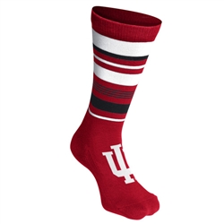 ADIDAS Crimson White Black Stripe Mascot IU Quarter Socks