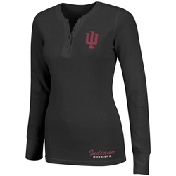 Women's Indiana Hoosiers Thermal "Shadow" Henley Shirt from Colosseum