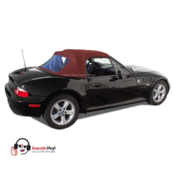 BMW Z3 Convertible Top in Bordeaux Vinyl with plastic window